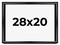 28x20 Minimalist Shadow Box Black Picture Frame - UV Acrylic, Backing, Hanging Hardware